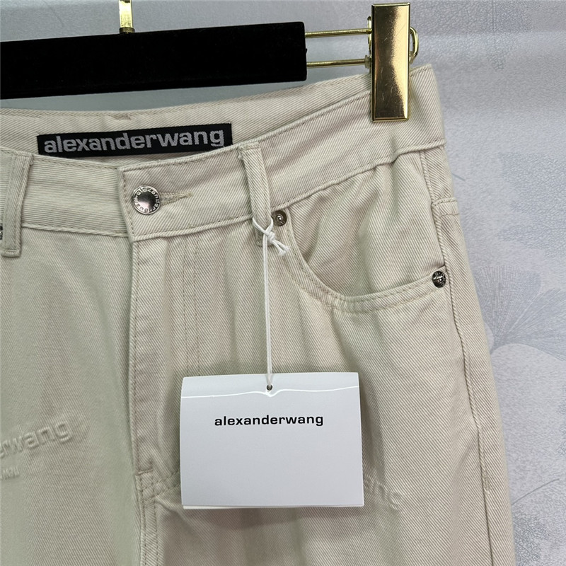 A1exa*der wang light brown denim straight pants replica clothing