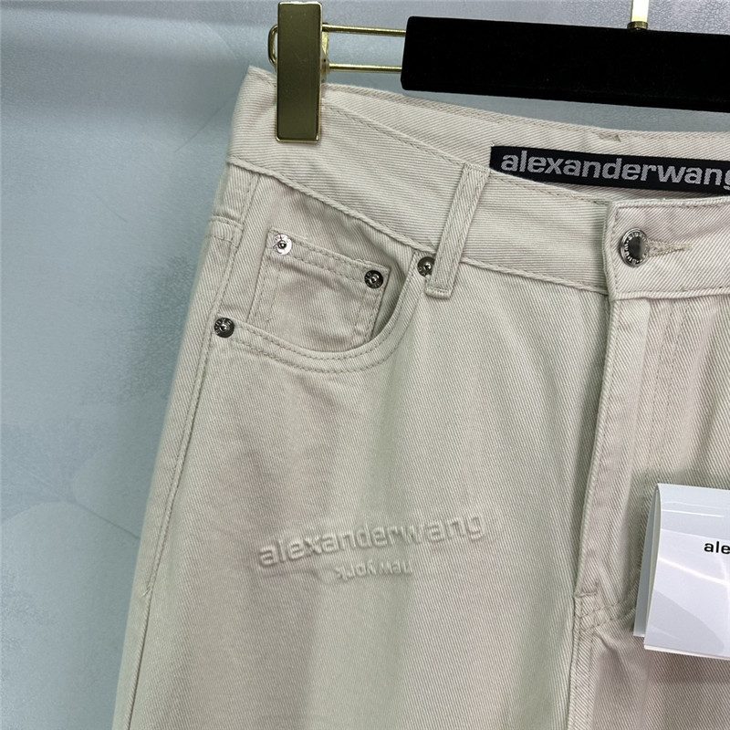 A1exa*der wang light brown denim straight pants replica clothing