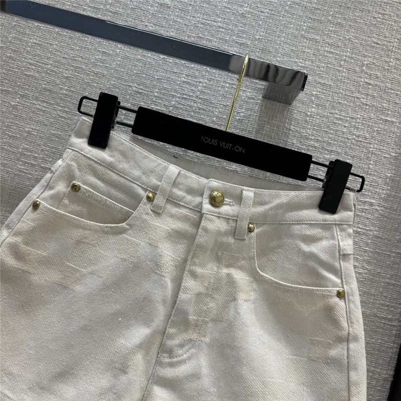 l0vis Vvtt0n lv high waist denim shorts replica clothing