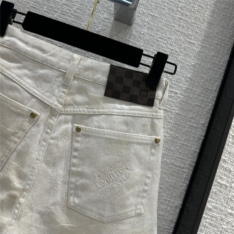 l0vis Vvtt0n lv high waist denim shorts replica clothing