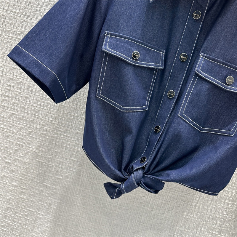 Pra*a original blue tencel denim suit replica d&g clothing