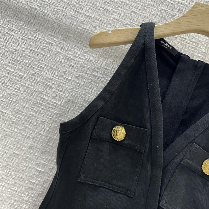 Balmain white denim buttoned dress replica clothing