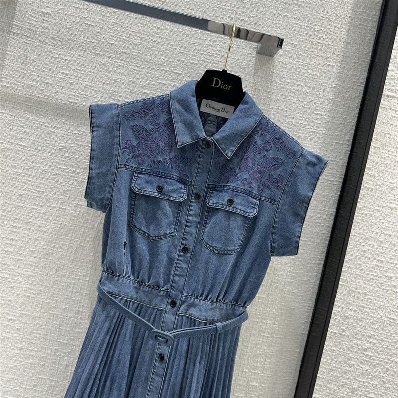 dior pleated denim skirt replica clothes