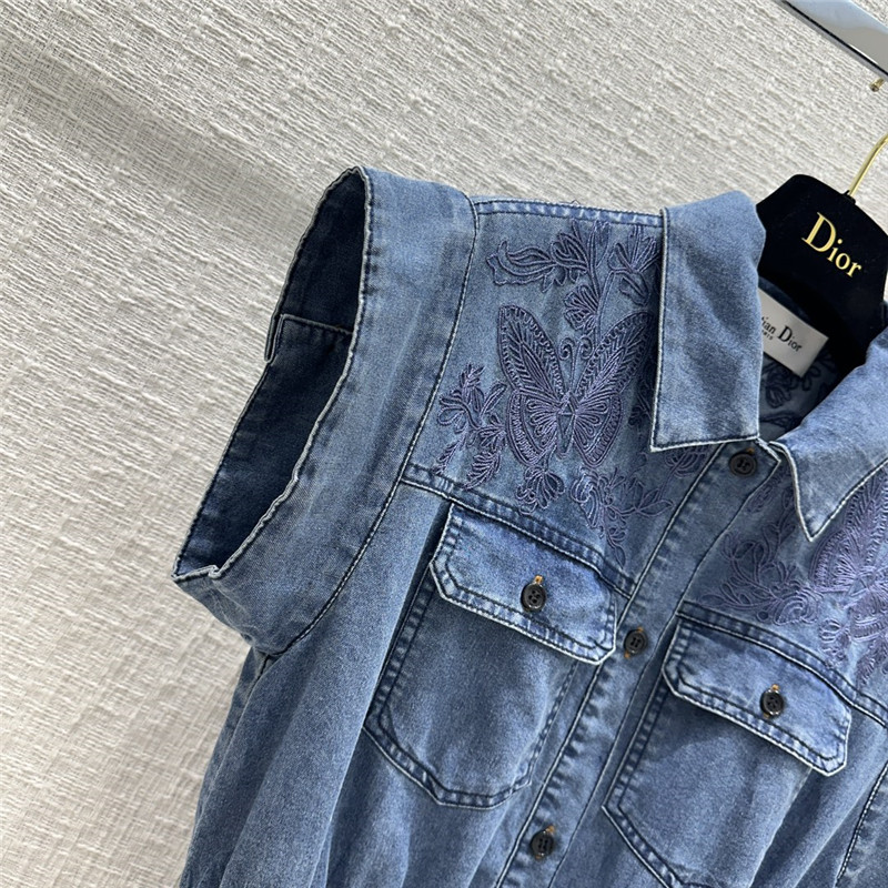 dior pleated denim skirt replica clothes