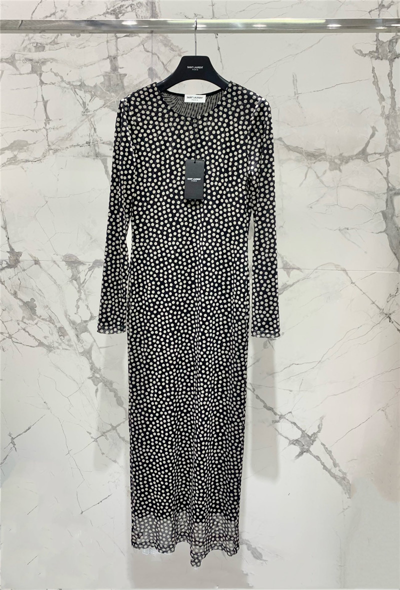 YSL polka dot long skirt replica designer clothes