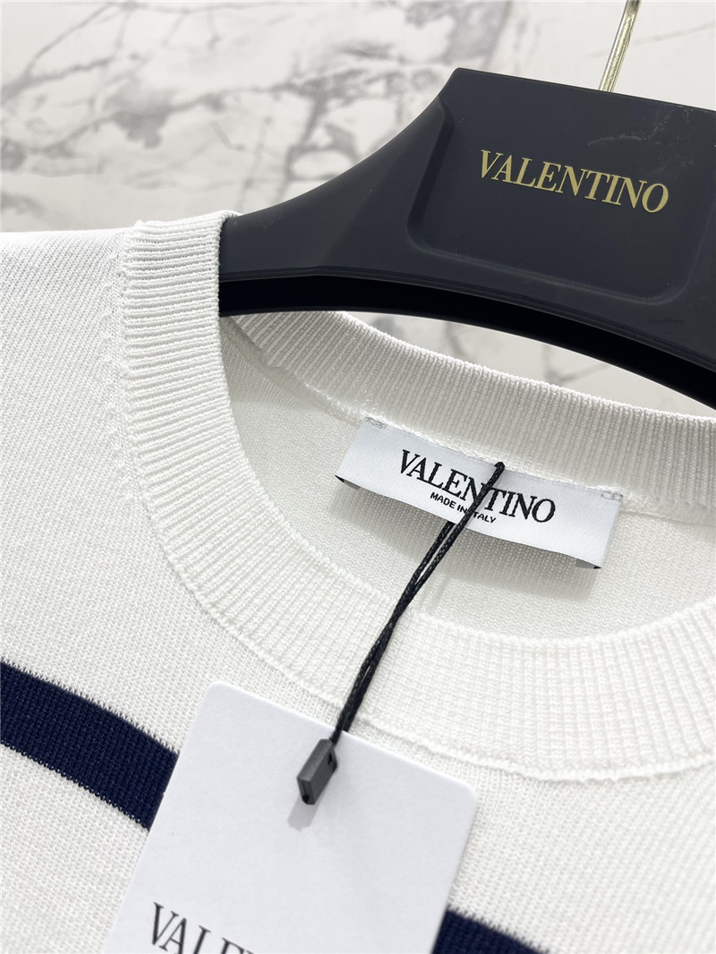 Va1e*ntin0 striped button knit-shirt