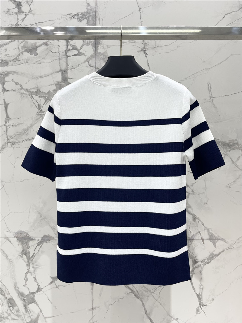 Va1e*ntin0 striped button knit-shirt