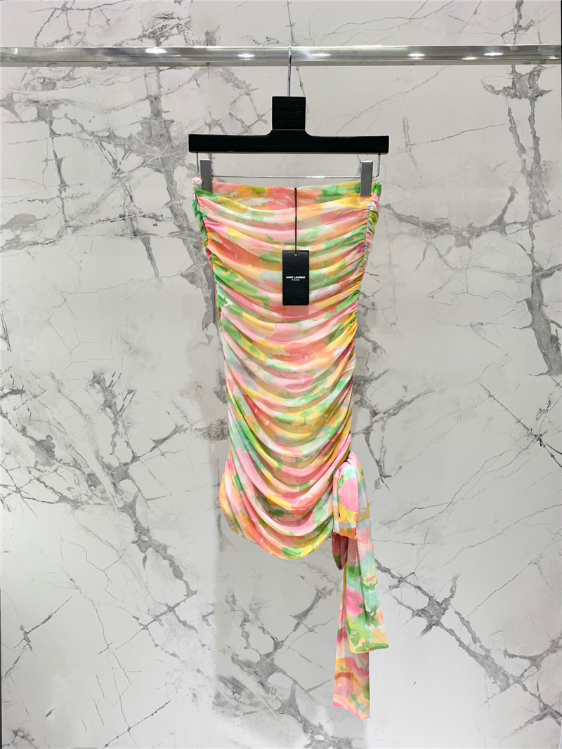 YSL tube top floral dress replica d&g clothing