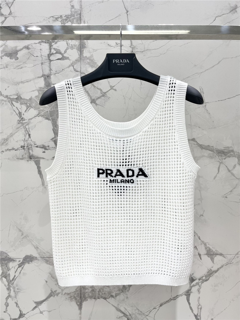 prada hollow knitted vest replica designer clothes