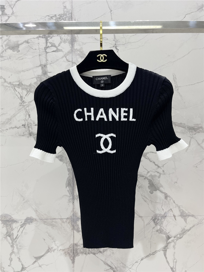 Chanel new knitted short sleeve replica d&g clothing