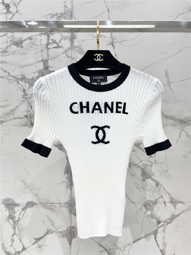Chanel new knitted short sleeve replica d&g clothing