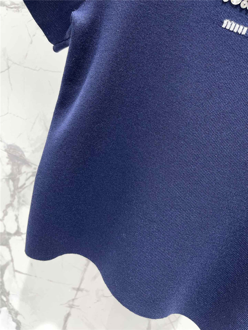 M1um1u studded u-neck knitted t-shirt replica d&g clothing