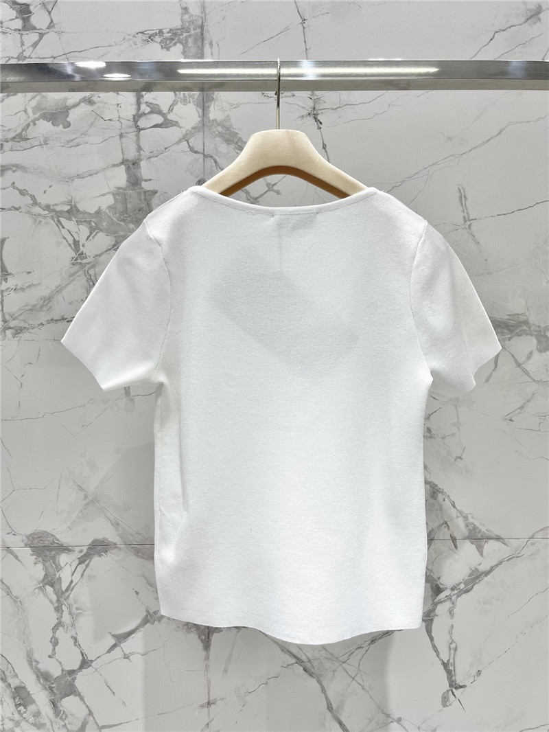 M1um1u studded u-neck knitted t-shirt replica d&g clothing