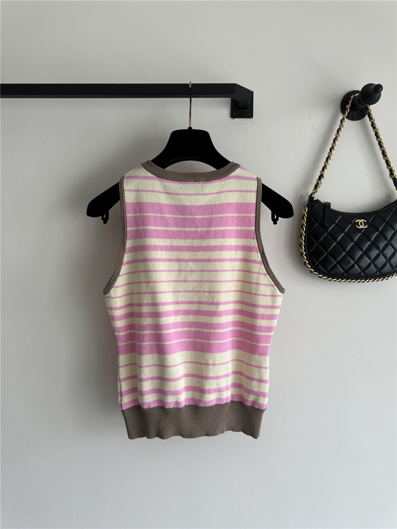 Ch**el pink striped vest replica d&g clothing