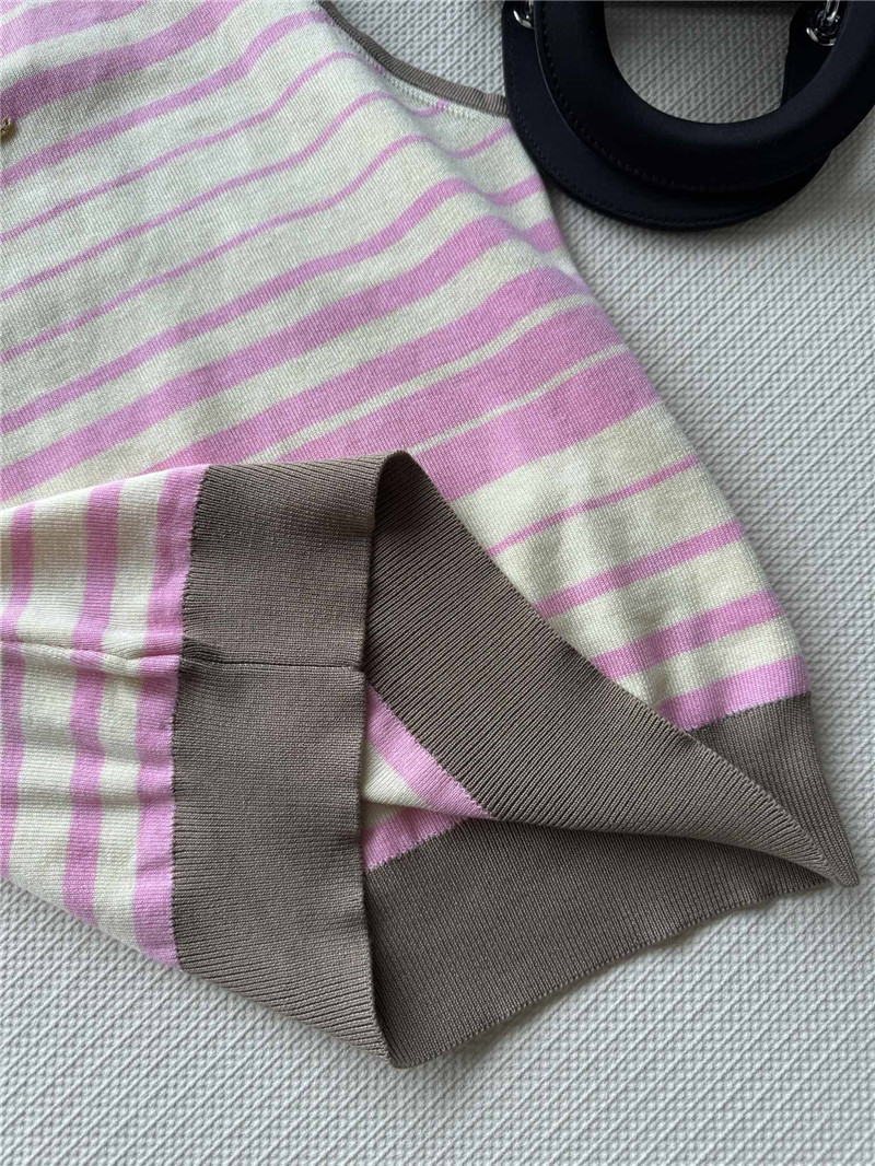 Ch**el pink striped vest replica d&g clothing