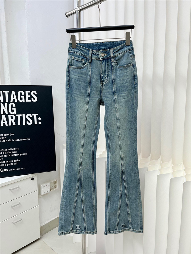 Chanel three-dimensional embossed jeans replica clothes