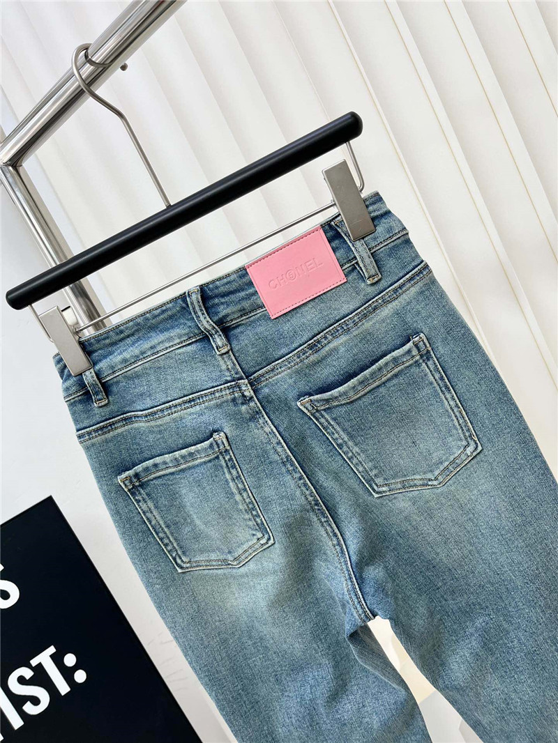 Ch**el three-dimensional embossed jeans replica clothes
