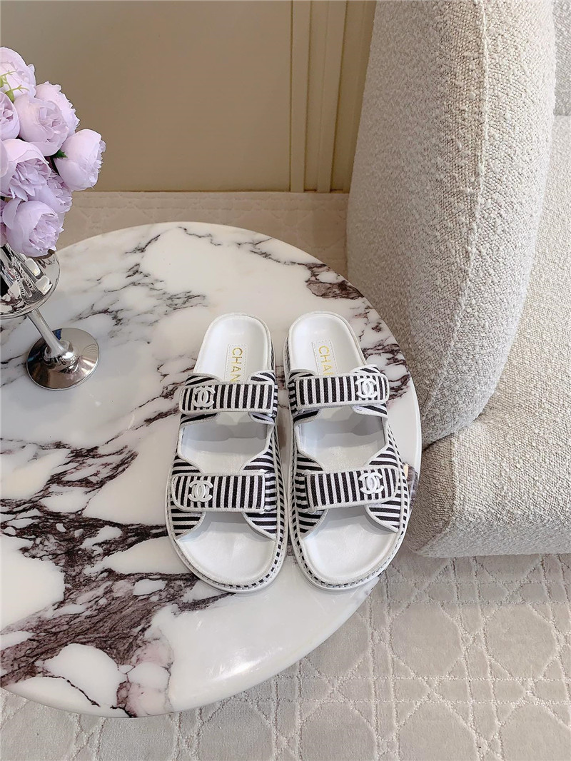 Ch**el white gray dad slides