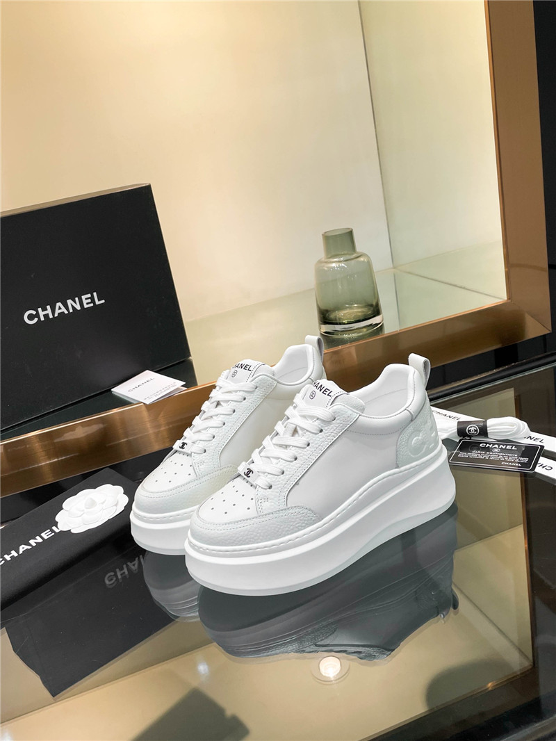 Ch**el white platform sneakers