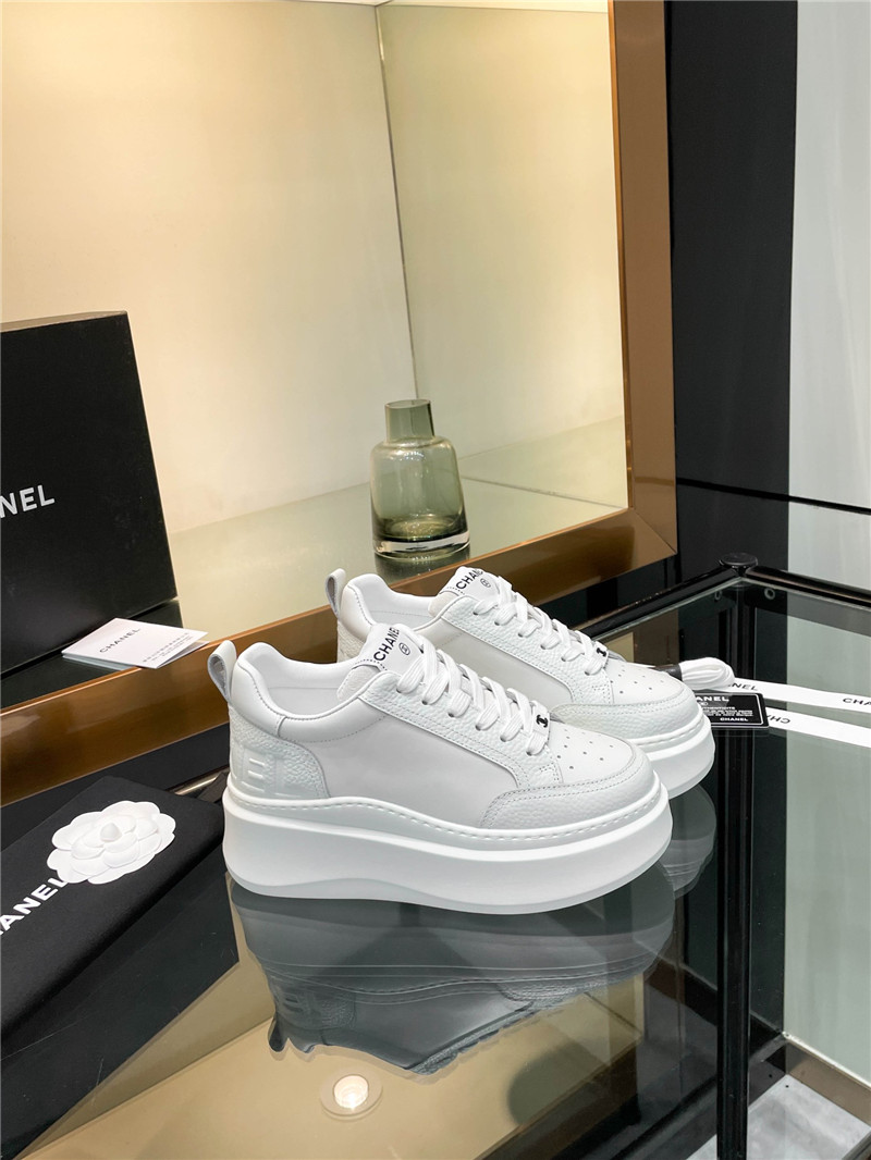 Chanel White Platform Sneakers