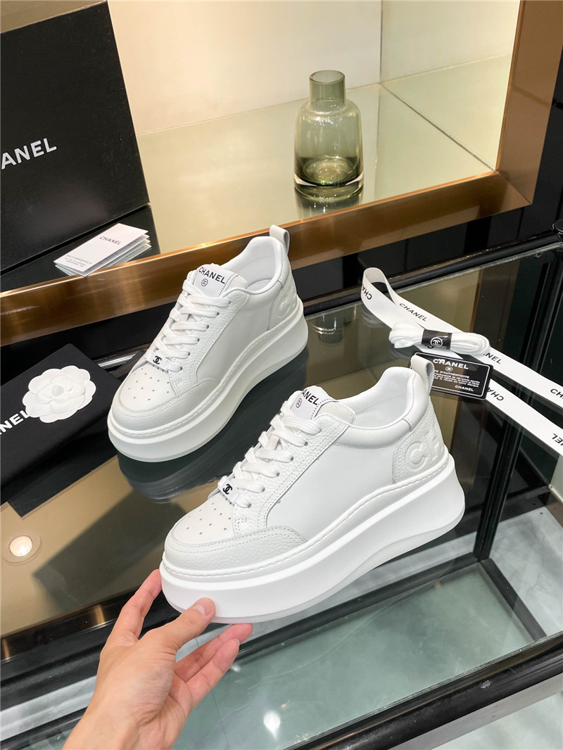 Ch**el white platform sneakers