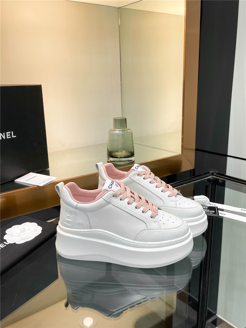 Chanel Pink Platform Sneakers