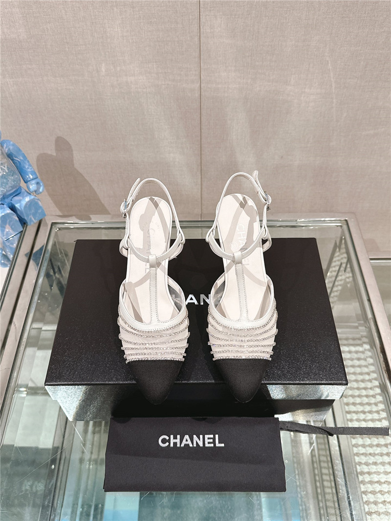 Ch**el interlocking logo t-strap pumps