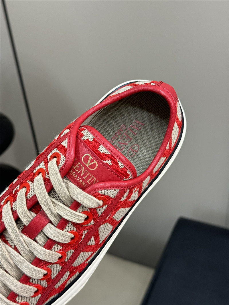 Va1e*ntin0 canvas flat sneakers for women