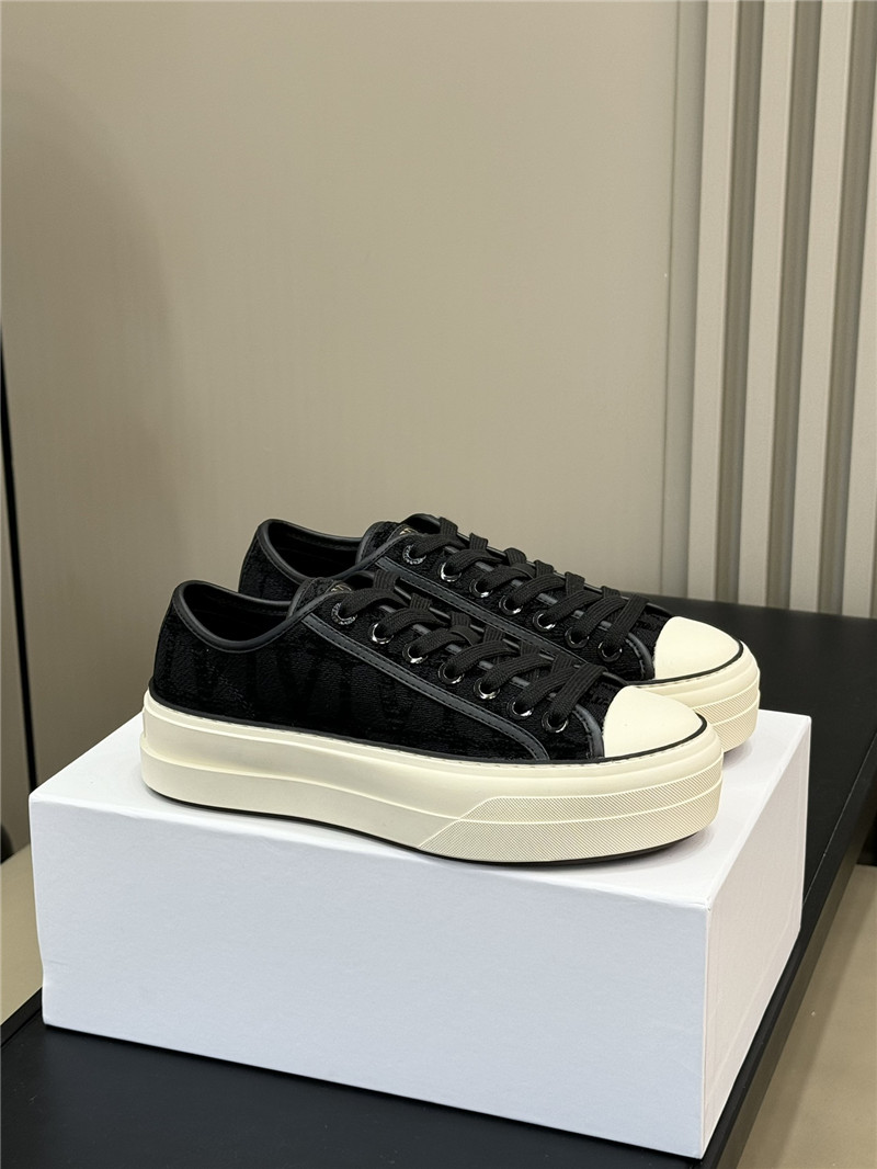 Valentino Black Canvas Flat Sneakers