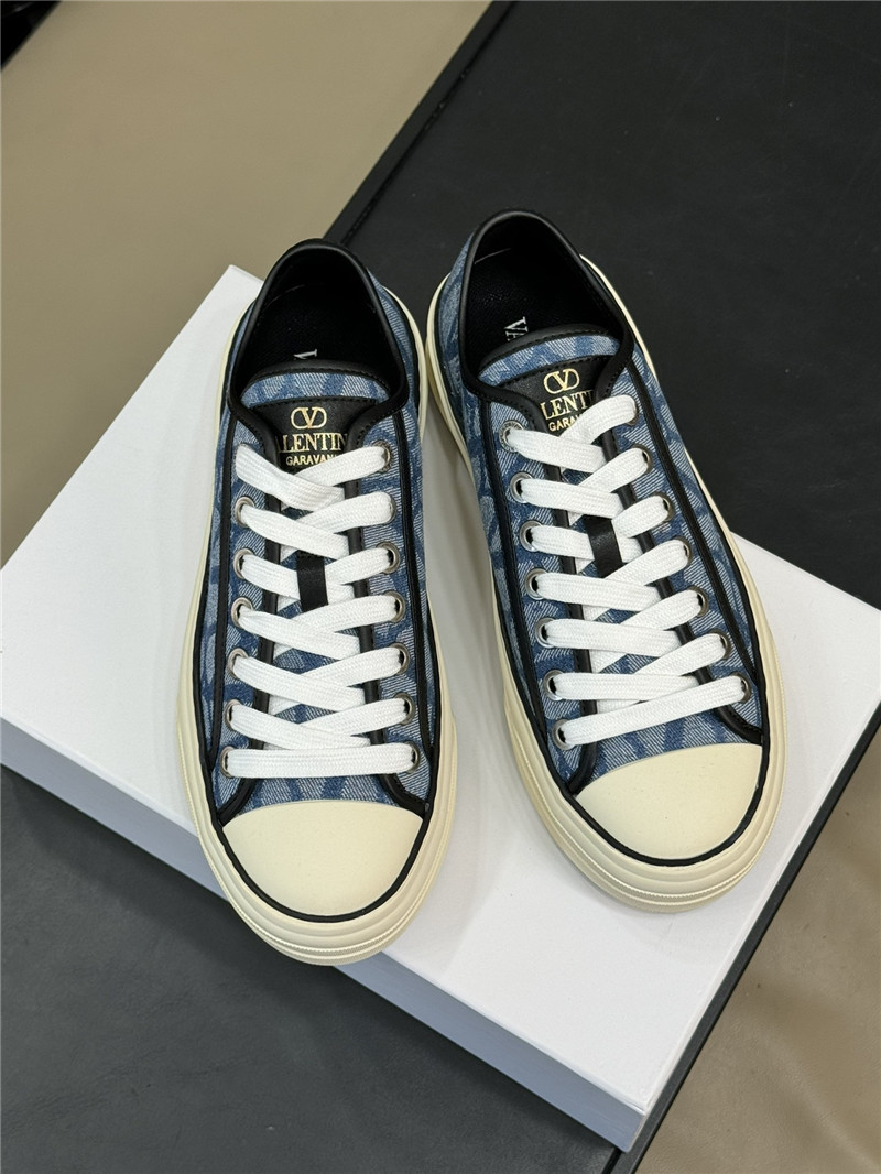 Va1e*ntin0 blue canvas flat sneakers