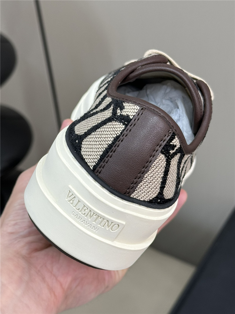 Valentino Gray Canvas Flat Sneakers