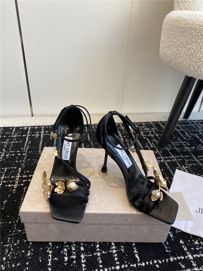 Jimmy Choo Zea 95 Floral Embellished High Heel Sandals