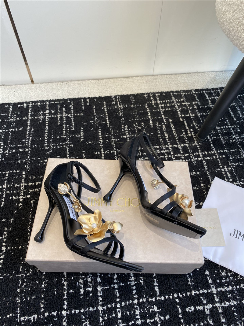 Jimmy Choo Zea 95 Floral Embellished High Heel Sandals