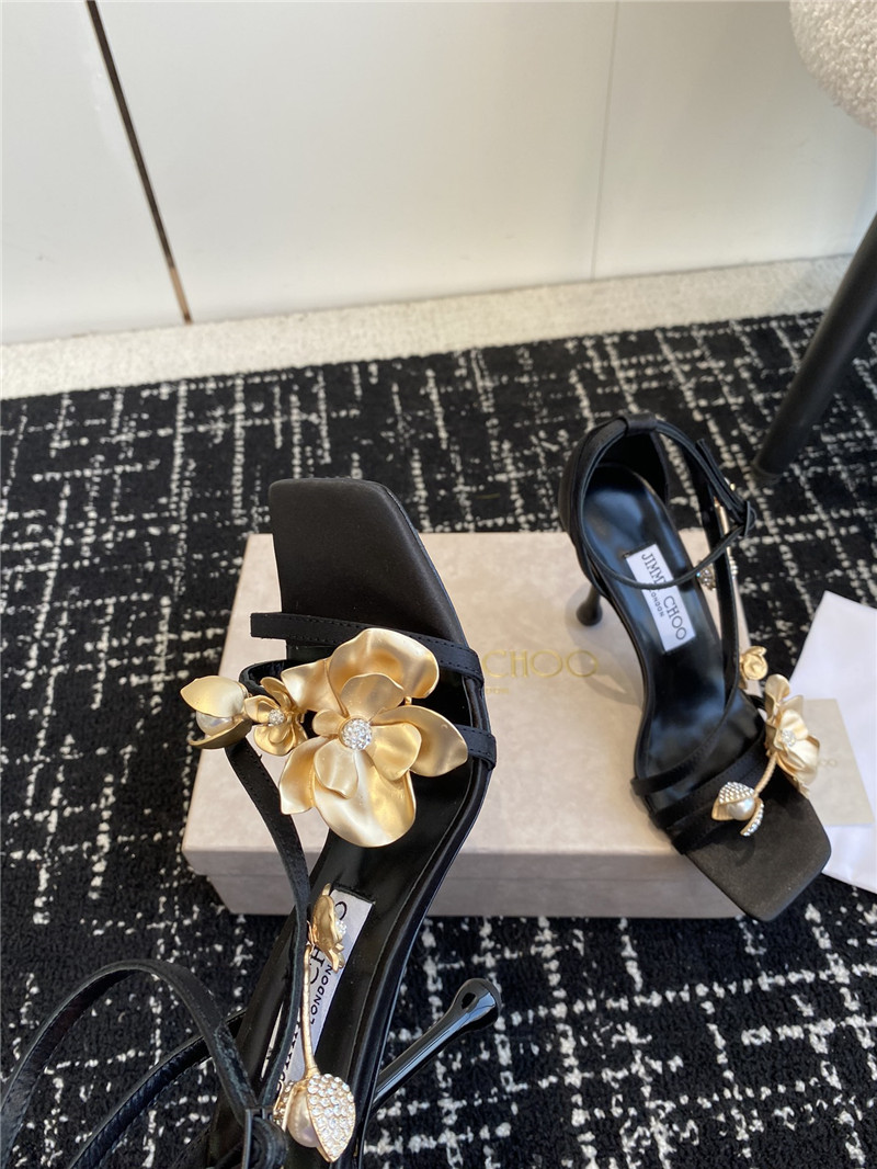 Jimmy Choo Zea 95 Floral Embellished High Heel Sandals