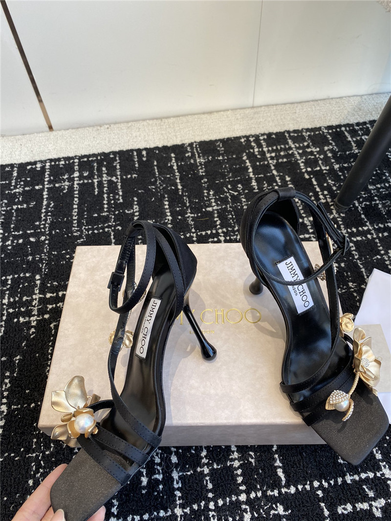 Jimmy Choo Zea 95 Floral Embellished High Heel Sandals