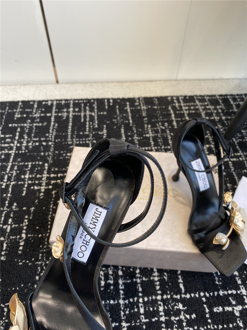 Jimmy Choo Zea 95 Floral Embellished High Heel Sandals