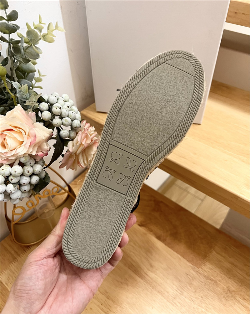 Loewe Anagram Canvas Espadrille Sandals Black