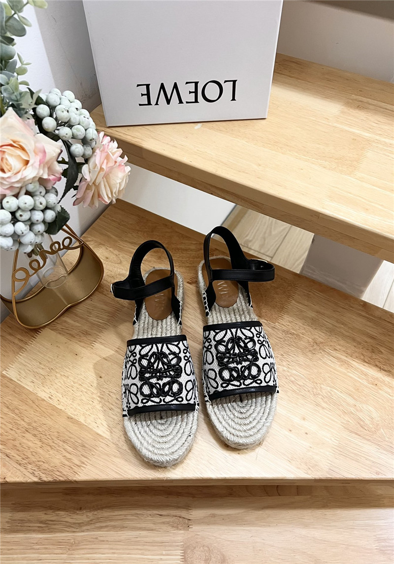 Loewe Anagram Canvas Espadrille Sandals