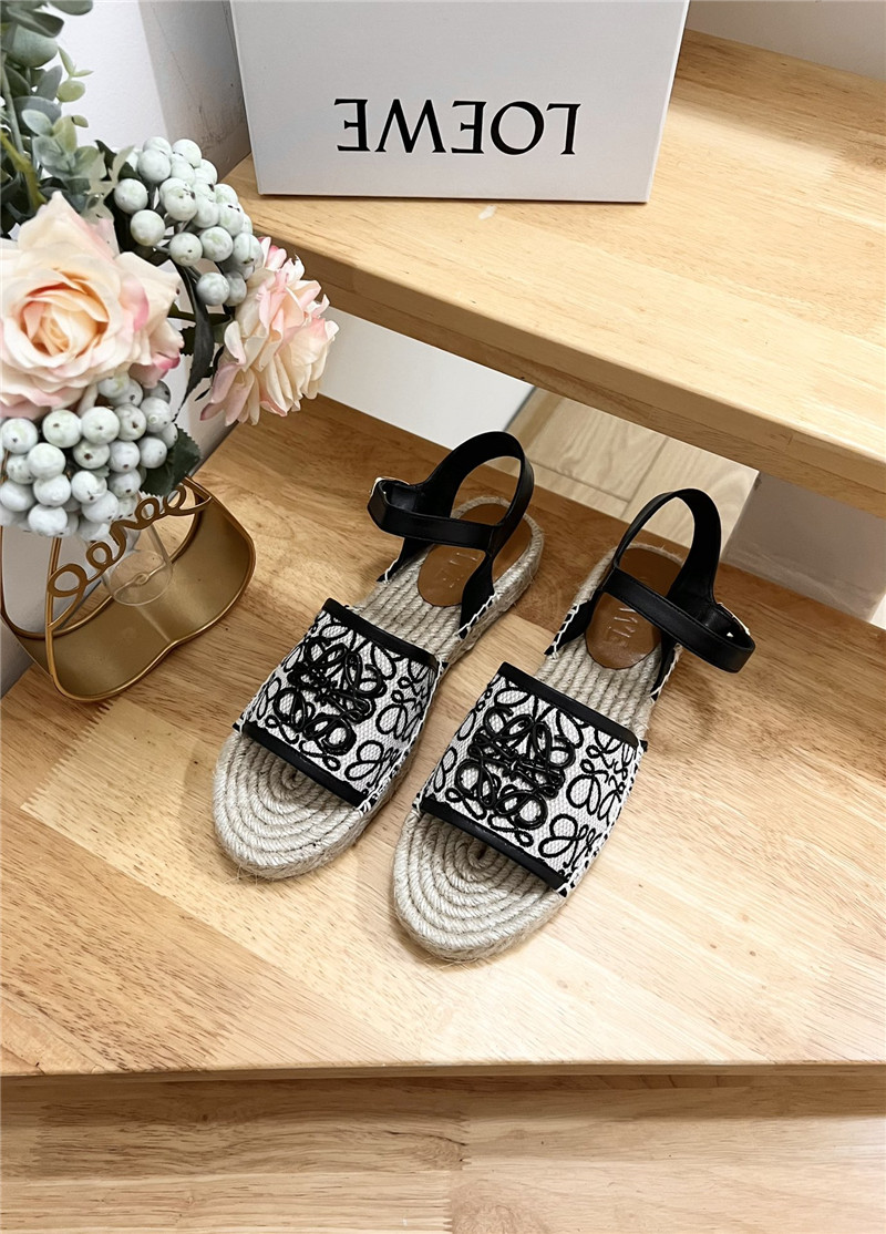 Loewe Anagram Canvas Espadrille Sandals