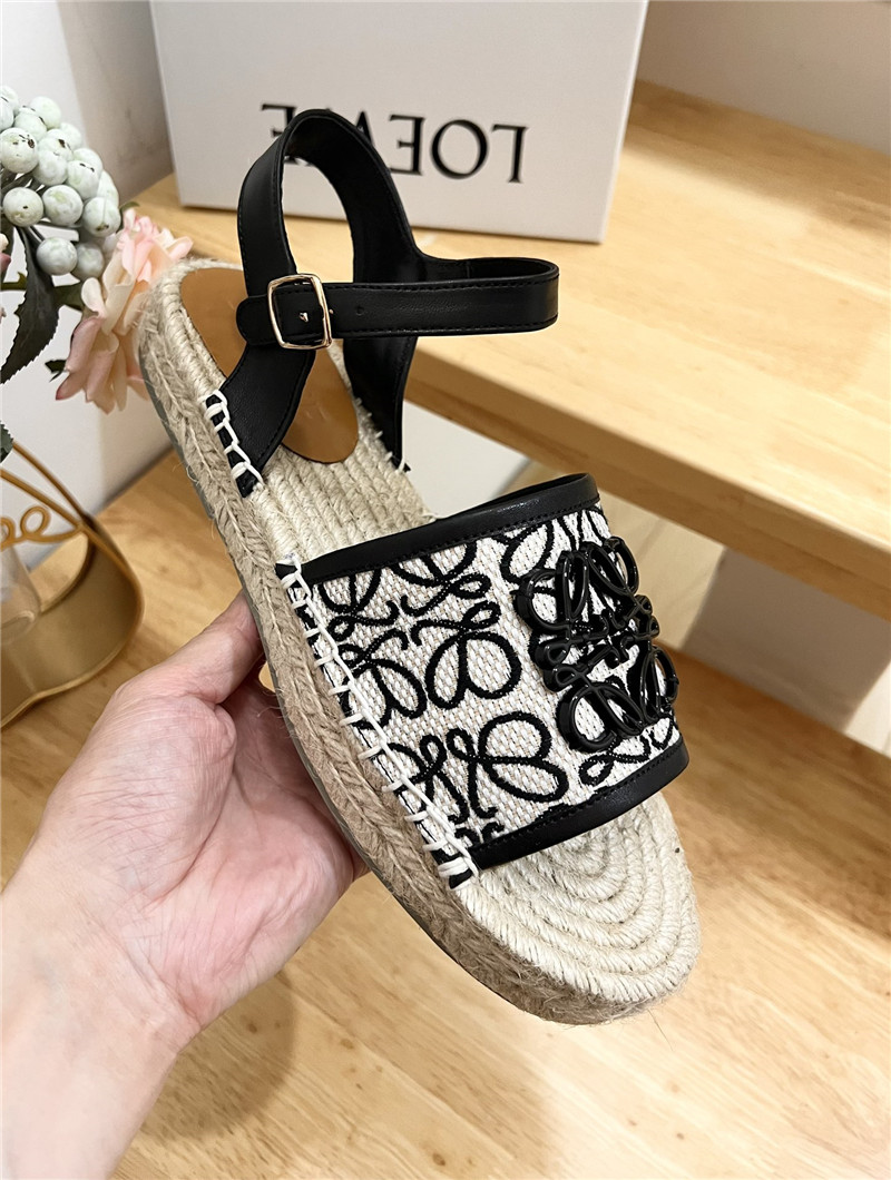 Loewe Anagram Canvas Espadrille Sandals