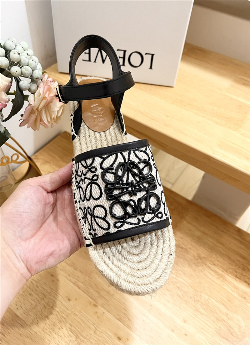 Loewe Anagram Canvas Espadrille Sandals