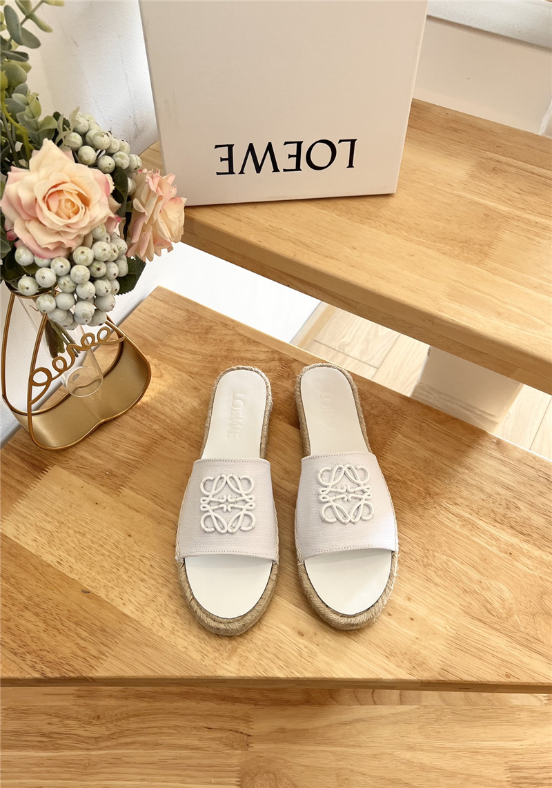Loewe Espadrille Leather Slide