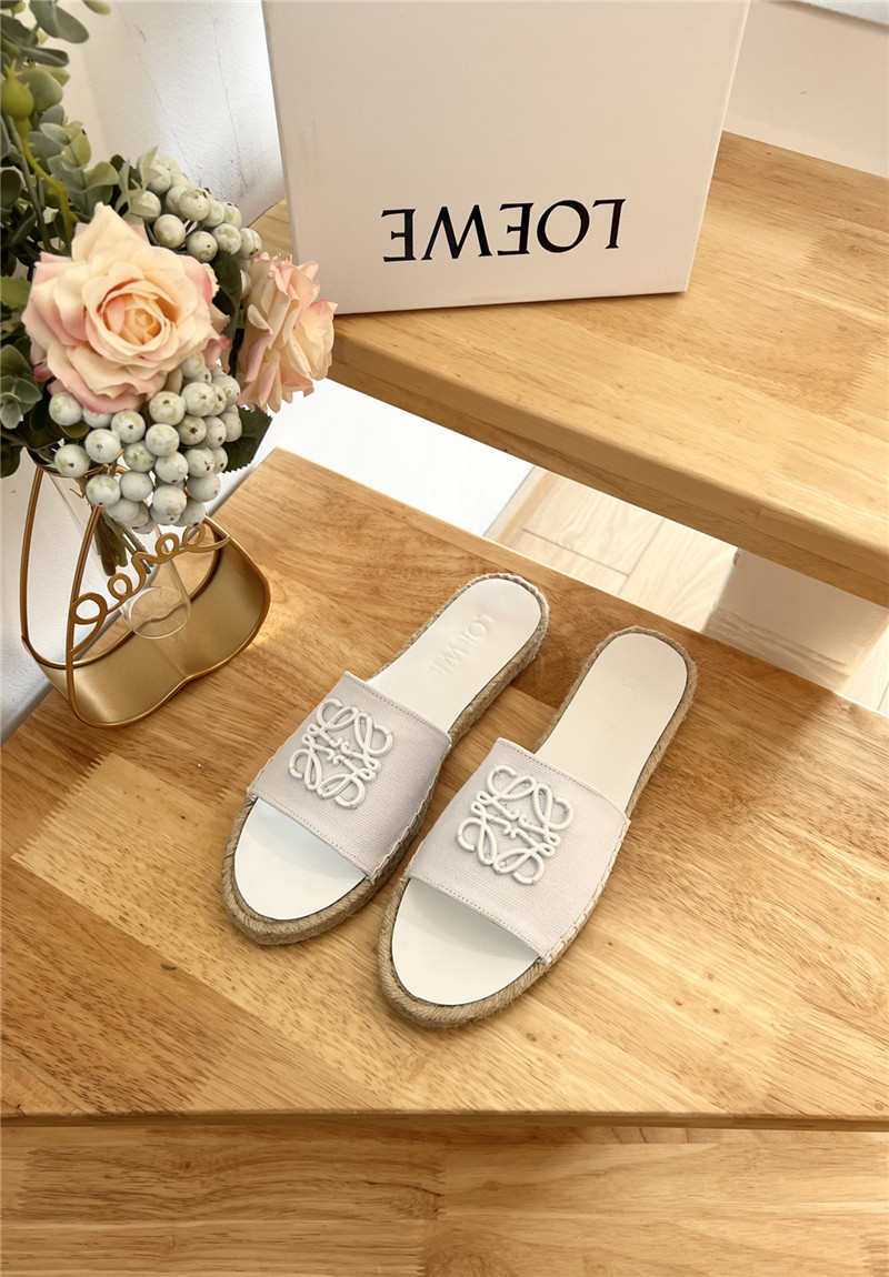 Loewe Espadrille Leather Slide