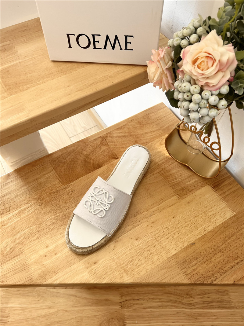 Loewe Espadrille Leather Slide