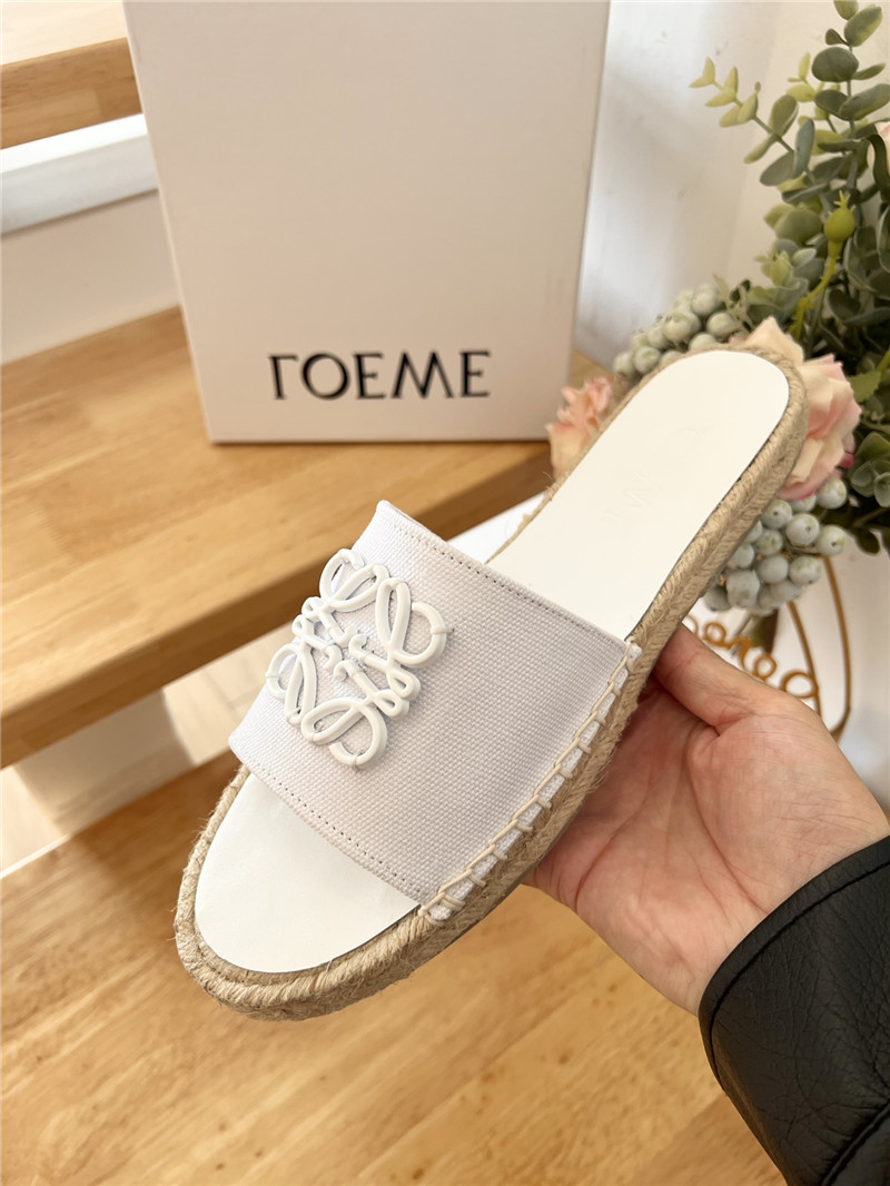 Loewe Espadrille Leather Slide