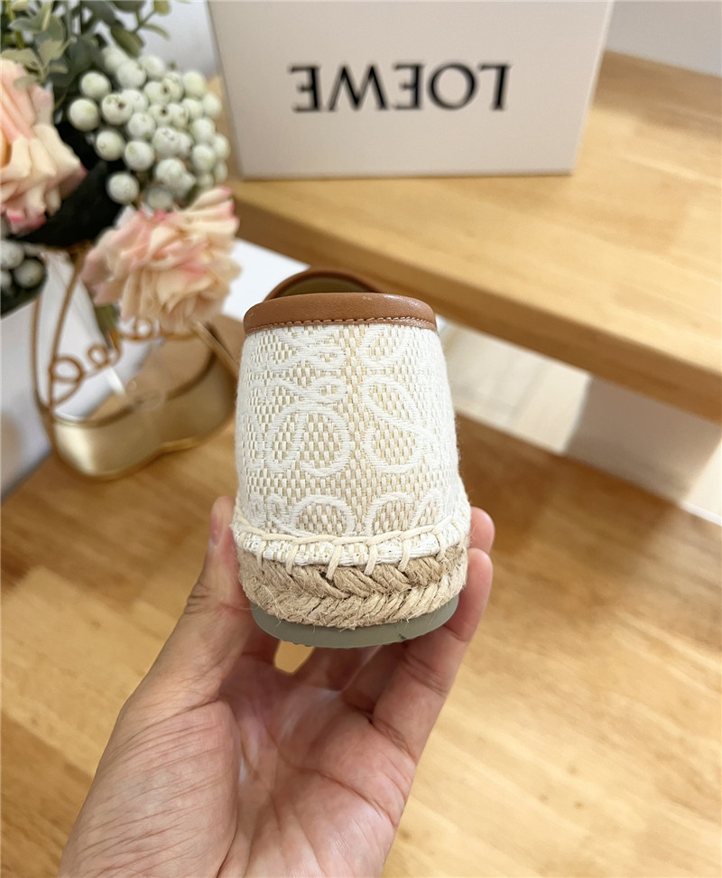 Loewe Anagram Espadrille Logo Loafers Beige