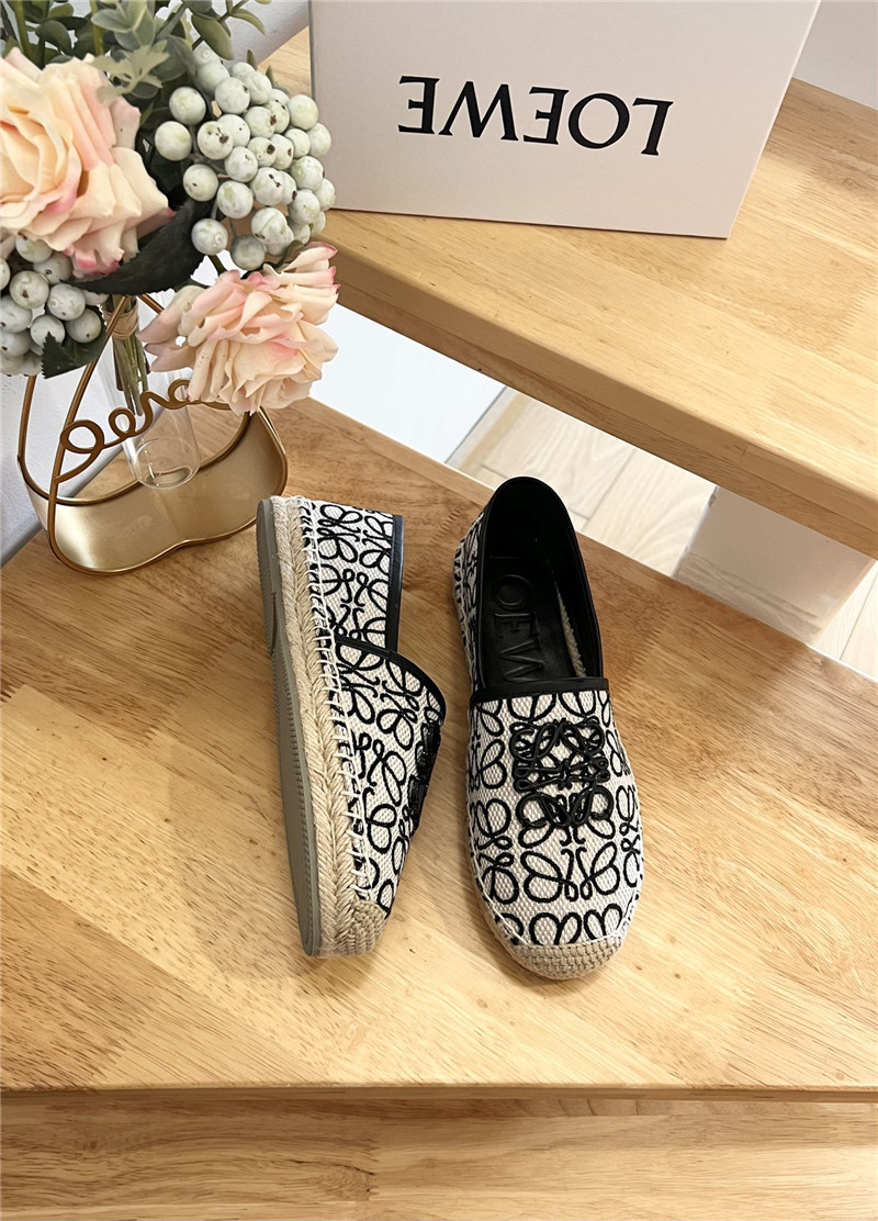 Loewe Anagram Espadrille Logo Loafers