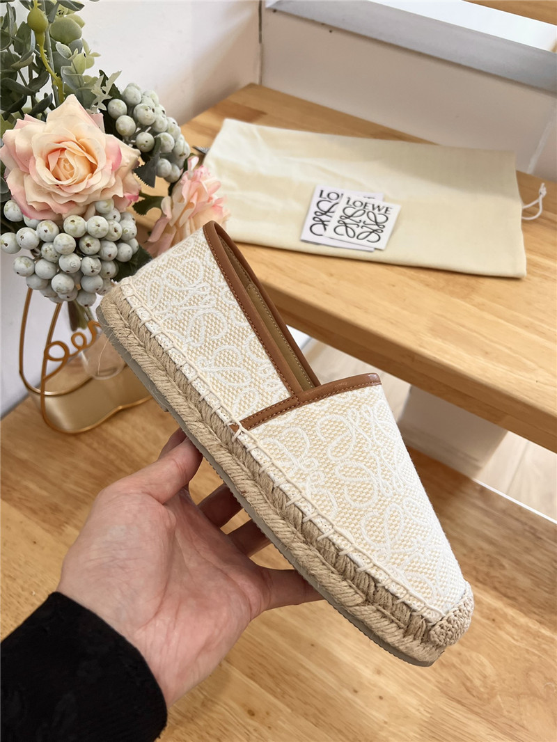 Loewe Anagram Espadrille Flat Beige