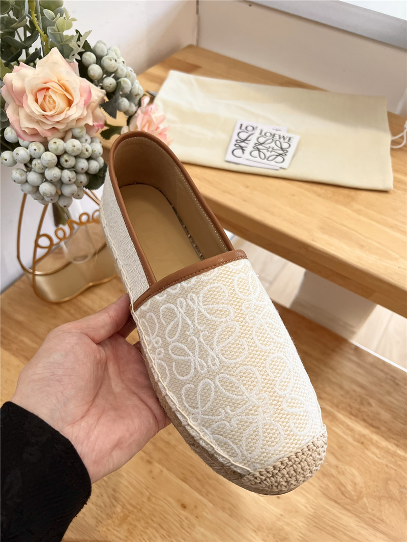Loewe Anagram Espadrille Flat Beige