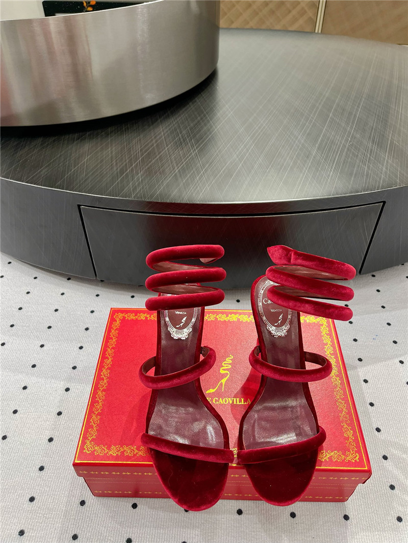 Rene Caovilla Cleo 80 Embellished Satin Sandals